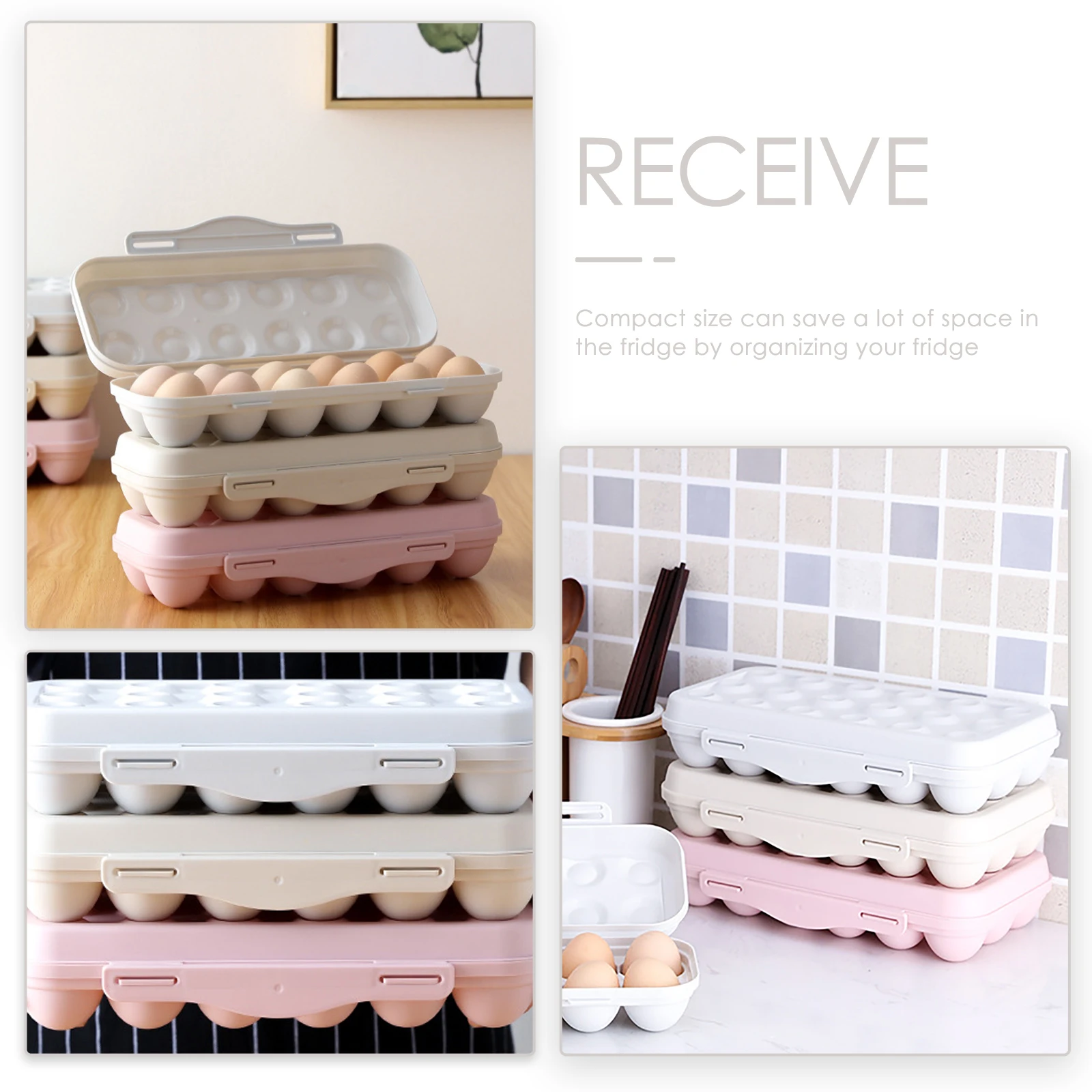 

Egg Storage Box Plastic Holder Container ganizer Sealing PP Anti Collision Bright Color Refrigerator Egg Holders Practical