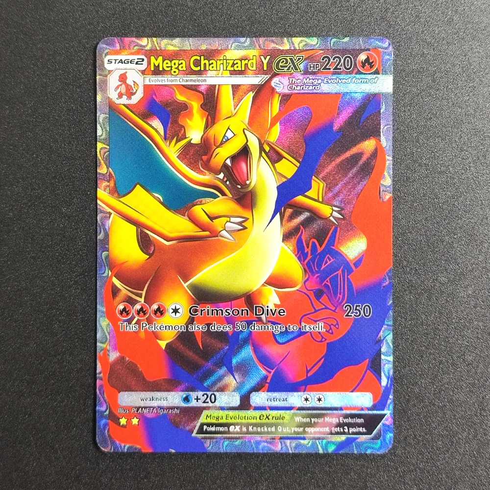 Homemade Pokemon TCG Pocket Crimson Blaze B1a Mega Charizard Y Blastoise Steelix Lopunny Aegislash Clemont Serena Game Card Toy - view 2