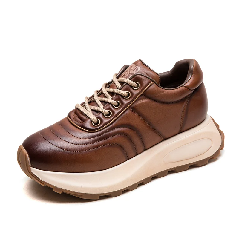 

3,5 см женские высококачественные брендовые туфли на платформе из коровьей кожи на плоской подошве, летние массивные кроссовки, лоферы, осенняя вулканизированная весенняя обувь