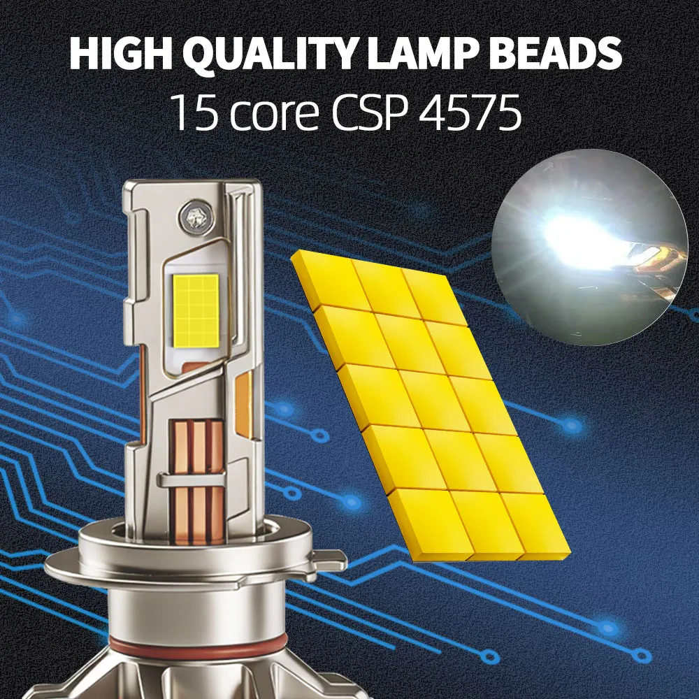 9 Copper Tube 400W Auto LED Headlights High Power Bulb Car H7 H4 H11 H1 9005 HB3 9006 HB4 9012 Light for Vehicle Replacemlacemen view 3