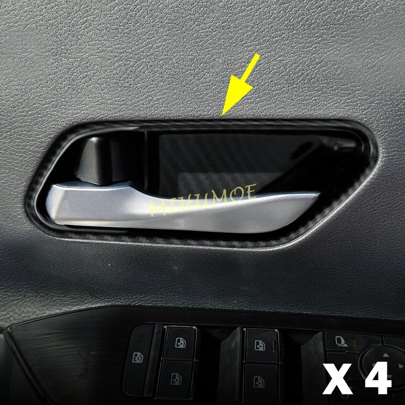 

For 2025-2026 Nissan Kicks Carbon Fiber Car Interior Door Handle Surrounds Cover Trim Kit