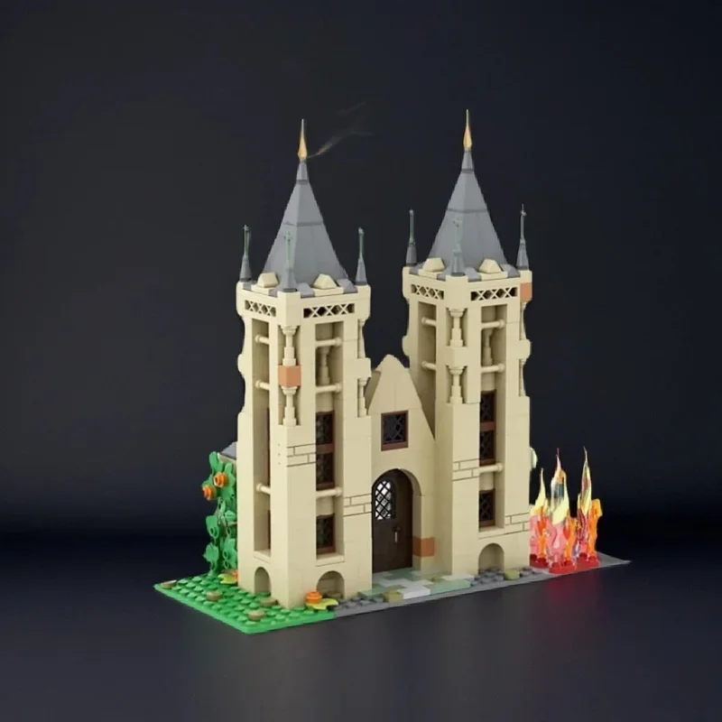 500pcs MOC Battle Bell Towers Harry Pottered Model Building blocks Christmas gift Assemble toys creative Education Brick Kids view 3