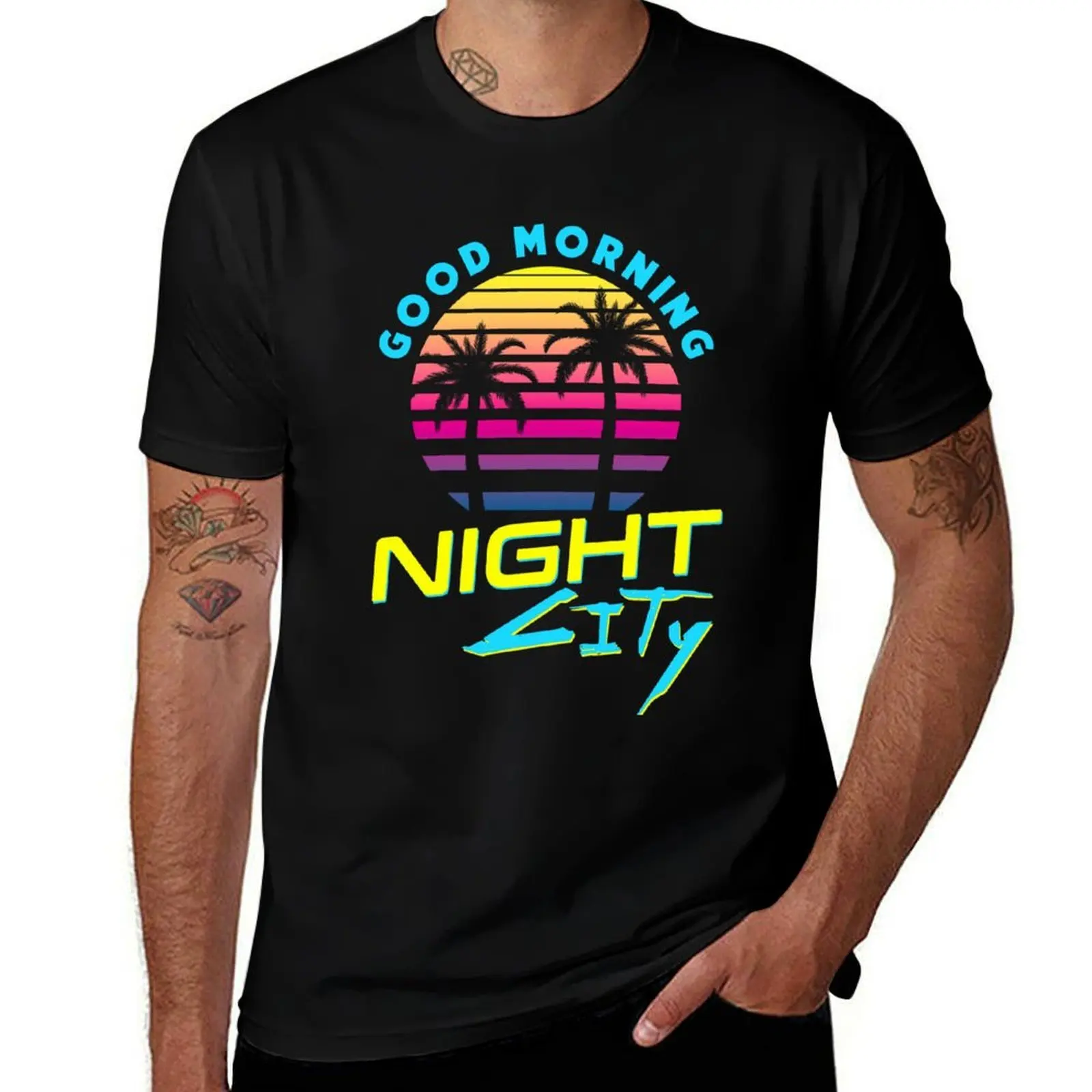 

Good Morning Night City T-Shirt blanks luxury t-shirt plus sizes plus size clothes mens graphic t-shirts funny
