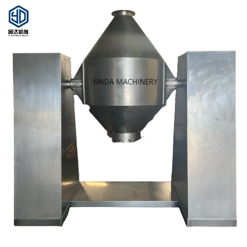 Dry Stainless Steel Drum Type Feed Pellet Powder Mixer Double Cone Blender Rotary Blender Machine
