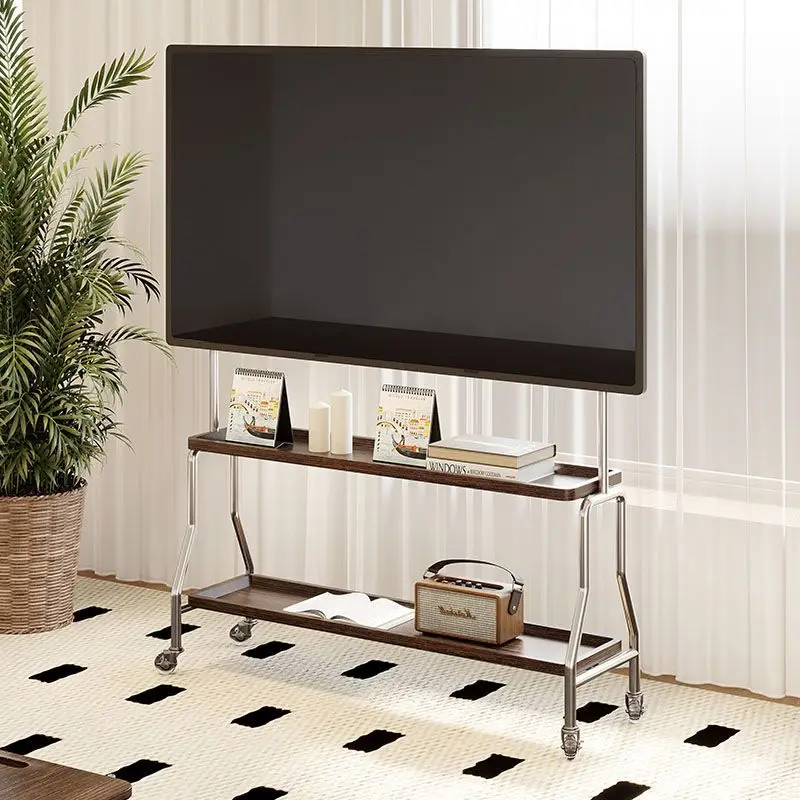 Simple TV Floor Bracket Living Room Bedroom Stainless Steel Art Hanger Household TV Rack 43-75 Universal