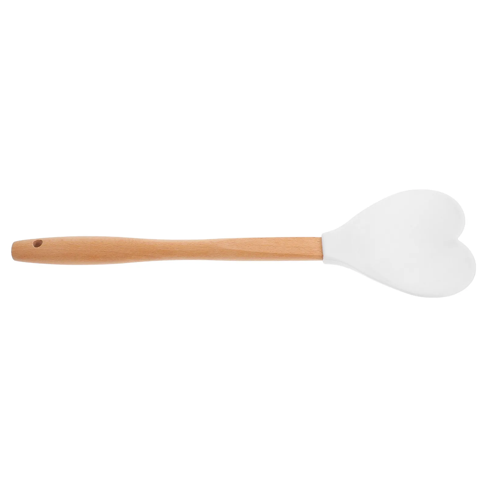 Silicone Heart Shaped Soup Spoon Nonstick Turner Spatula Heat Resistant Soft Head Ergonomic Handle Kitchen Utensil for Cooking