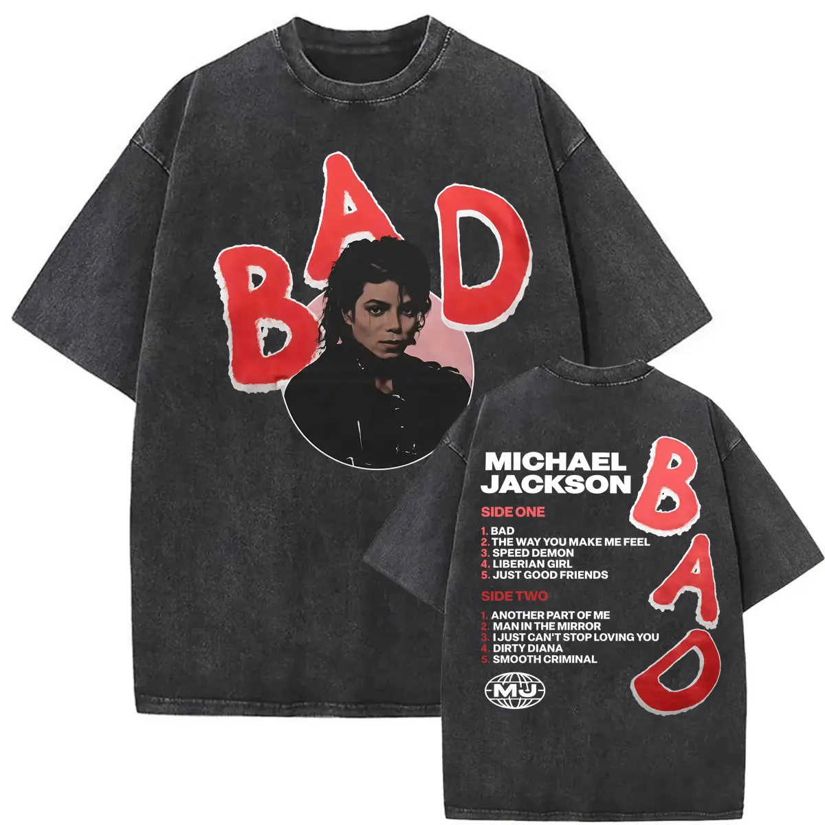 King of Pop Michael Jackson Erwachsenen-Thriller-Album Gewaschene Vintage T-Shirts für Männer und Frauen Harajuku Hip Hop Gothic Übergroße T-Shirts – Detail 29