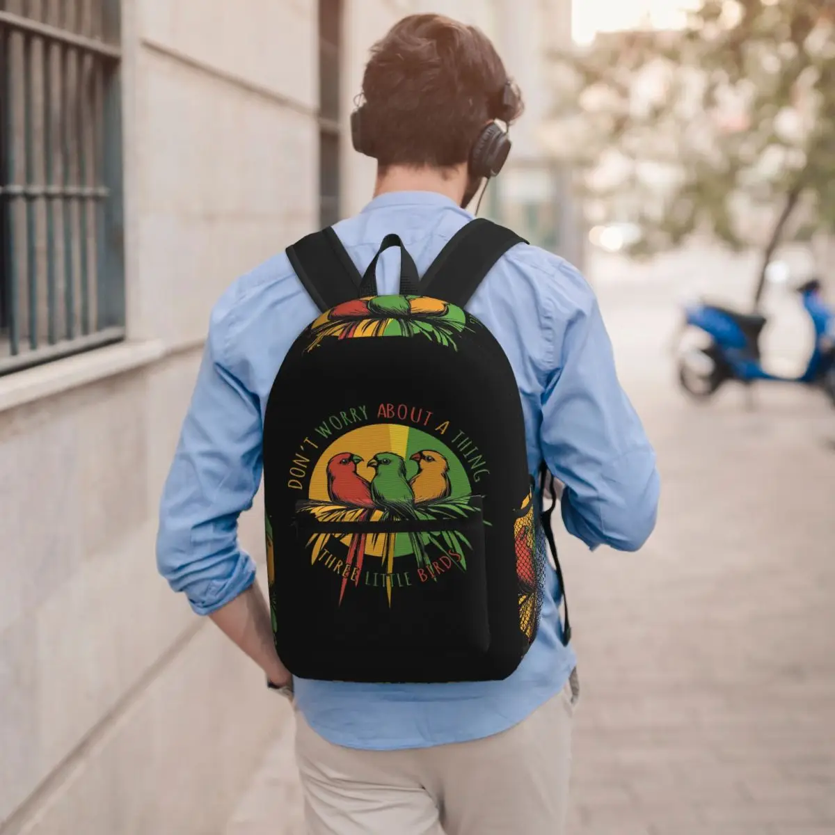 Kawaii Three Little Birds Reggae Backpack Boys Girls BookBag Kids School Bag Computer Shoulder Bags for Men Women
