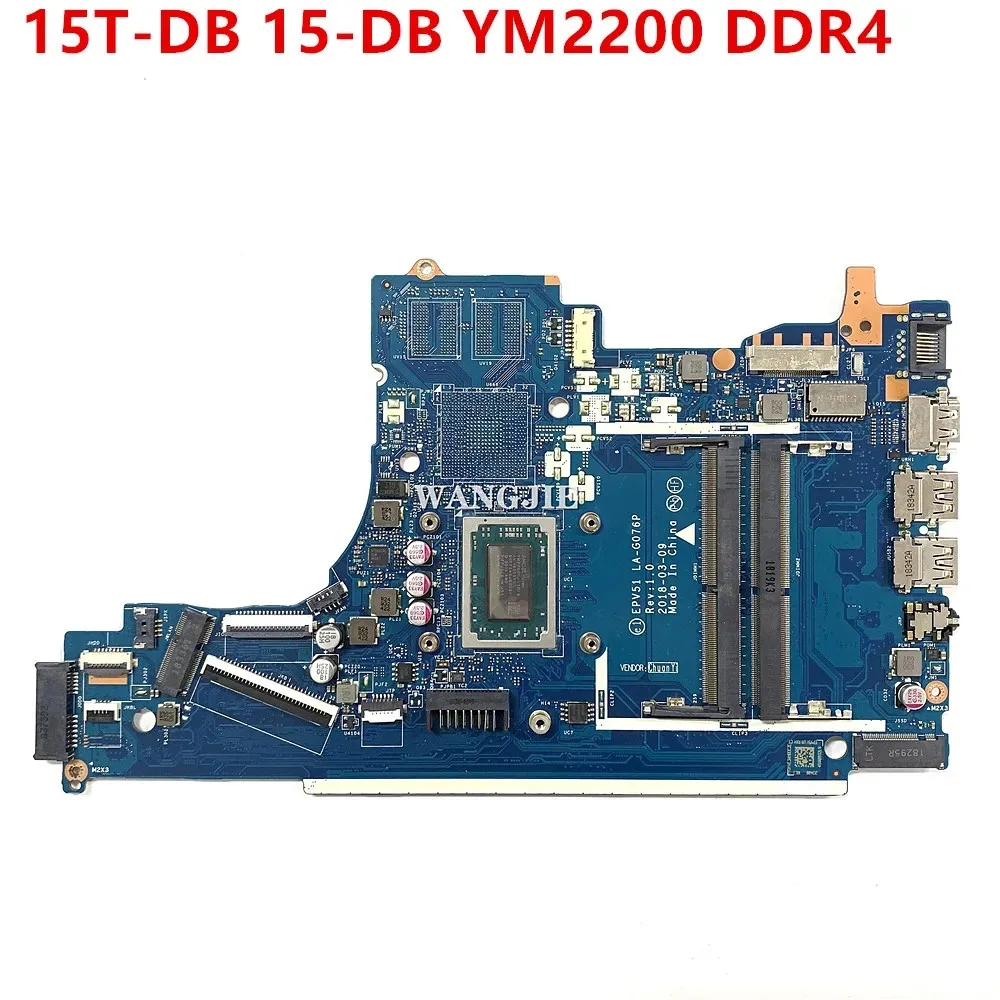 For HP 15T-DB 15-DB YM2200 Laptop Motherboard LA-G076P L20666-601 L20666-001 Ryzen3 2200U DDR4 Notebook Mainboard