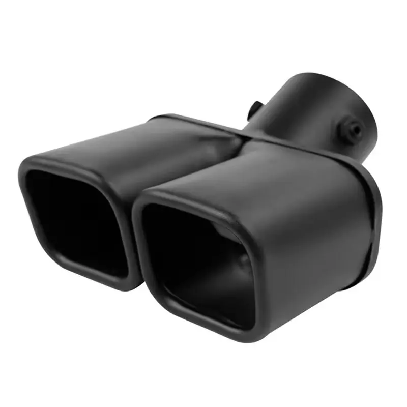 Limited Time Offer Dual Outlet Car Exhaust Tip Muffler Tail Double Pipe Tube Tips Stainless Steel Black Exhaust Tips