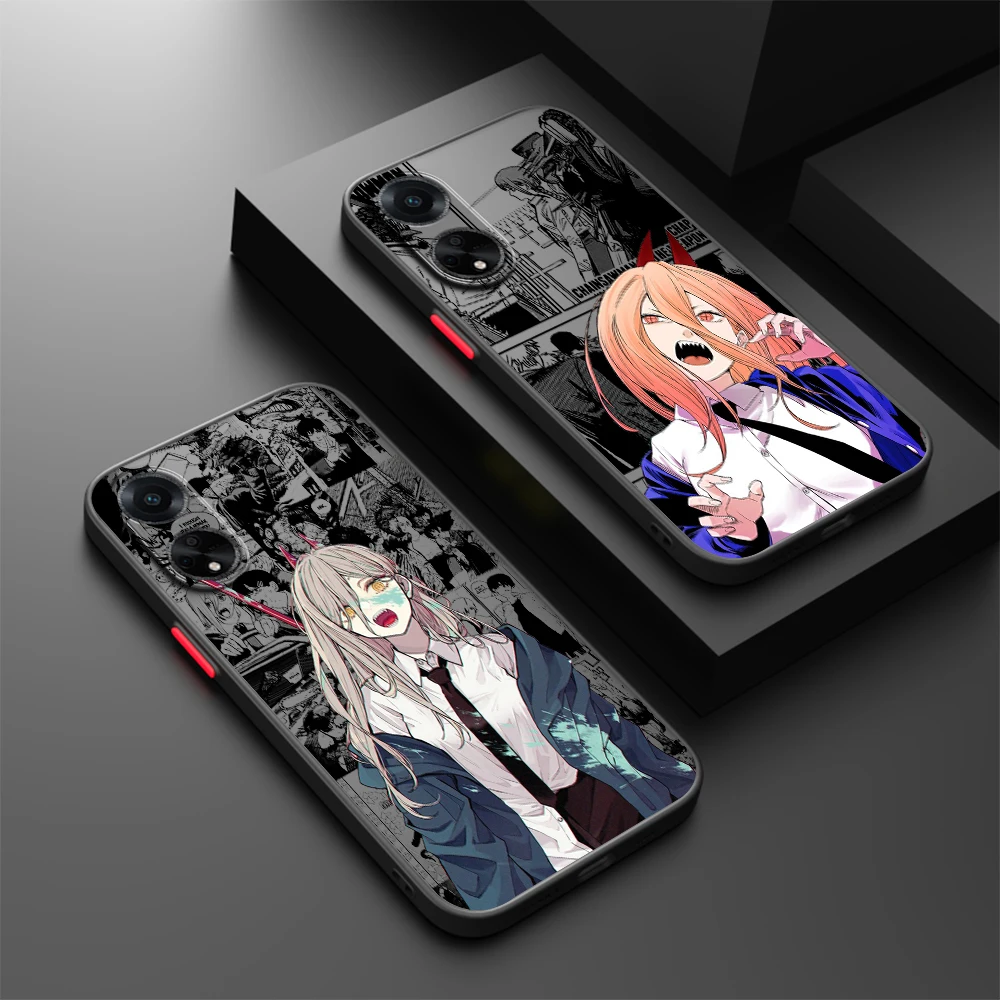 Anime Cool Art Chainsaw Man Frosted Translucent For OPPO X5 X3 A54S A5 A94 A16 A53S A57 A74 A72 A96 A98 A78 5G Cover Phone Case