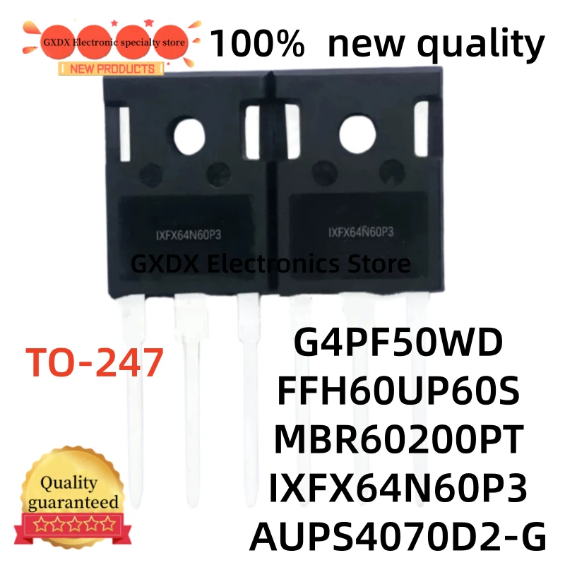 5-10-20Uds 100% nuevo AUPS4070D2-G  G4PF50WD TO247 IRG4PF50WD IXFX64N60P3 MBR60200PT FFH60UP60S TO-247 In stock,