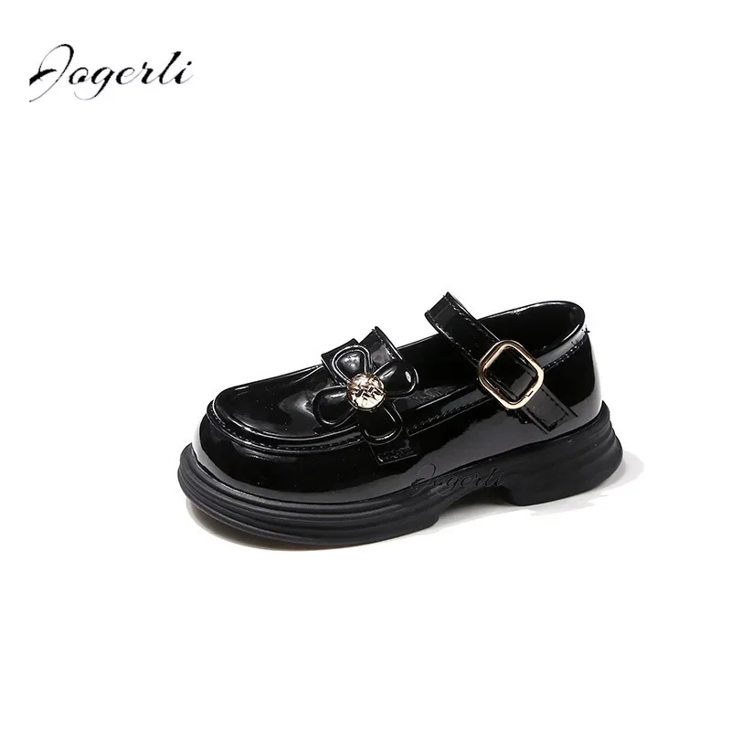 Girls\' Small Pu Leather Shoes 2024 Spring Autumn New Style Little Kids Single Children Black White Princess Loafer Footwear