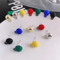 10pcs Handmade Round Earrings Connectors Colorful Earrings Base for Jewelry Making Findings Stud Earring Settings Accessories