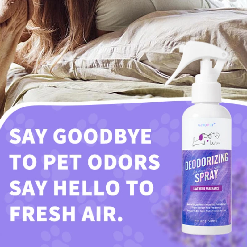 

150ml Cat & Dog Odor Eliminator Spray – Lavender Plant Extract for Cat Litter & Pet Bedding – Effectively Neutralizes Urine Odor