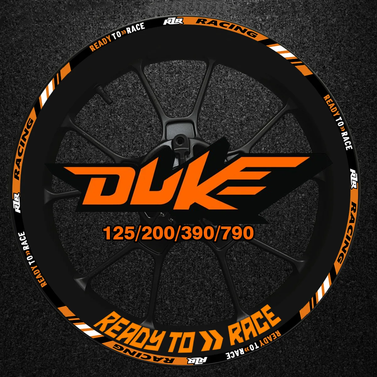 READY TO RACE Adventure Decals Reflective Vinyl Motorcycle Wheel Hub 17