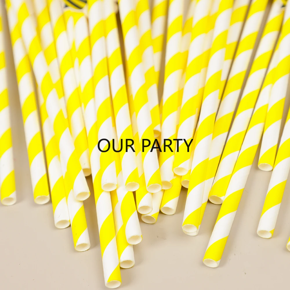 30Pcs Cartoon Biene Thema Papier Strohhalme Bar Trinkhalm Einweg Geschirr für Kinder Geburtstag Baby Dusche Hochzeit Party Decor – Detail 5