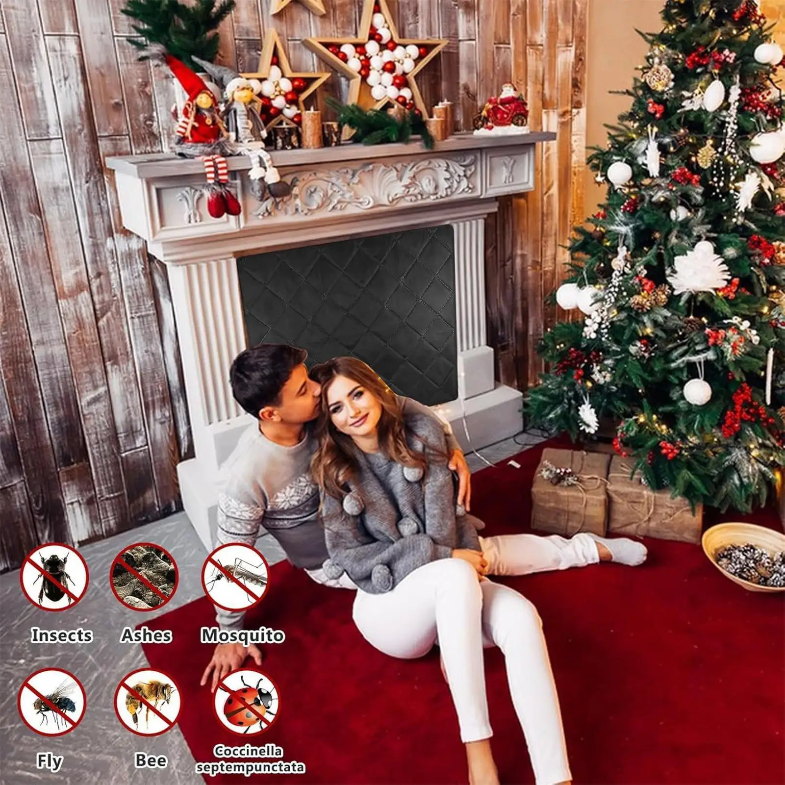 Fireplace Covers Magnetic Baby Proof Fireplace Cover Heat-Proof Childproof Insulating Guard Shield Protector For Living Room