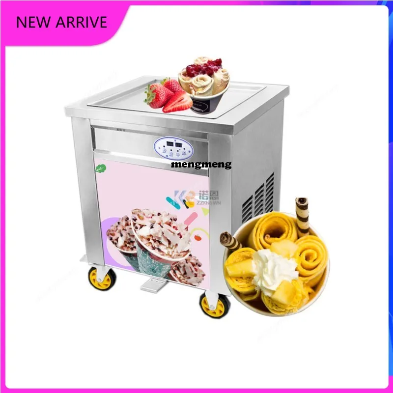 

M138 Flat Pan Fried Ice Cream Rolls Machine Single Flat Pan Durable Frying Ice Cream Pan Roll Maker 45cm For Hotels Restaurant S