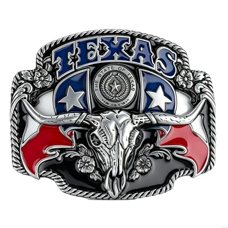 Metal-Look Belt Buckle, Western Decorative Replacement Accent for Men, Women, Jeans, Casual Clothing, and Expressive Y08E