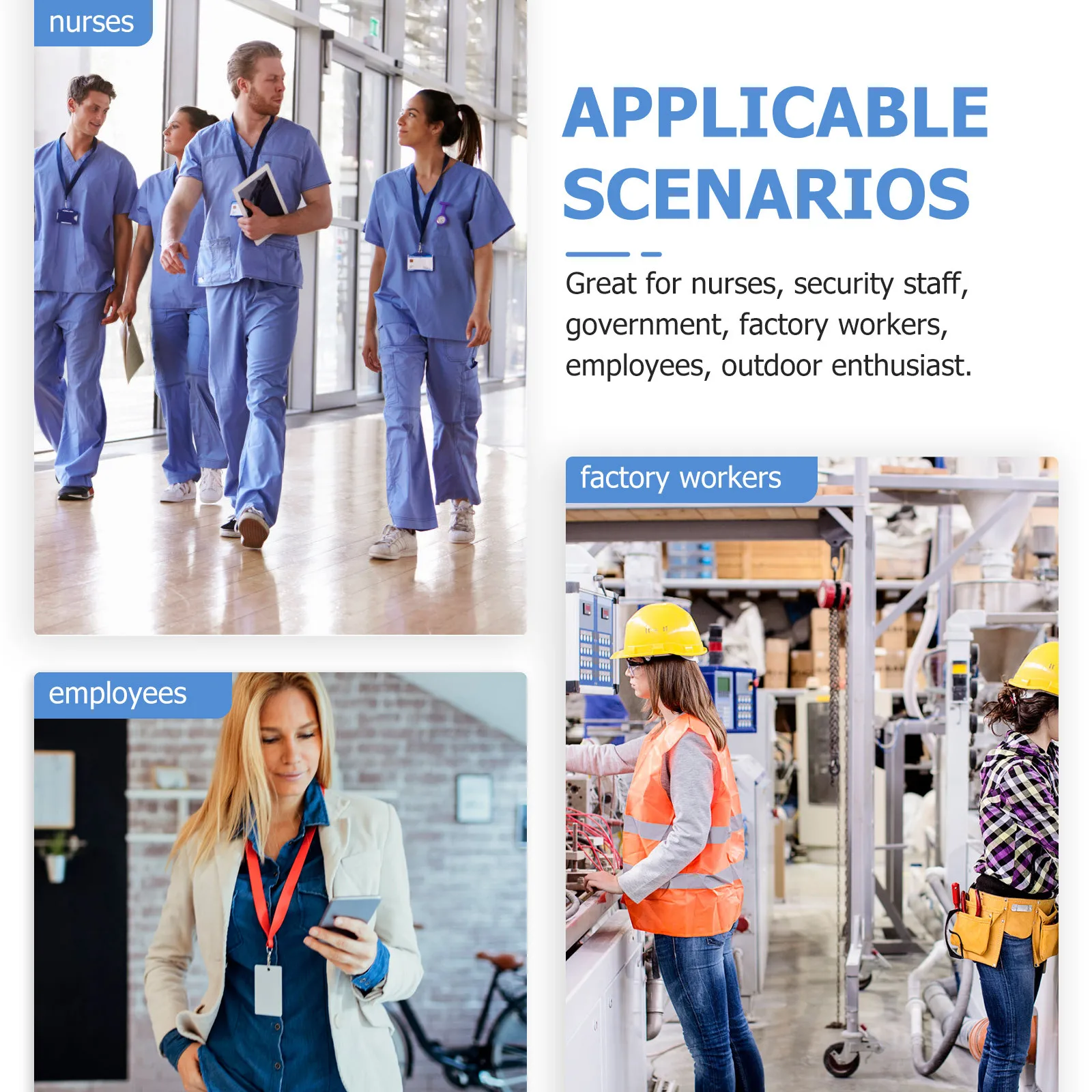 

6Pcs Retractable Badge Holder Reel Plastic Wear-Resistant Convenient Badge Buckles for Nurses Security Workers Outdoor Id Card