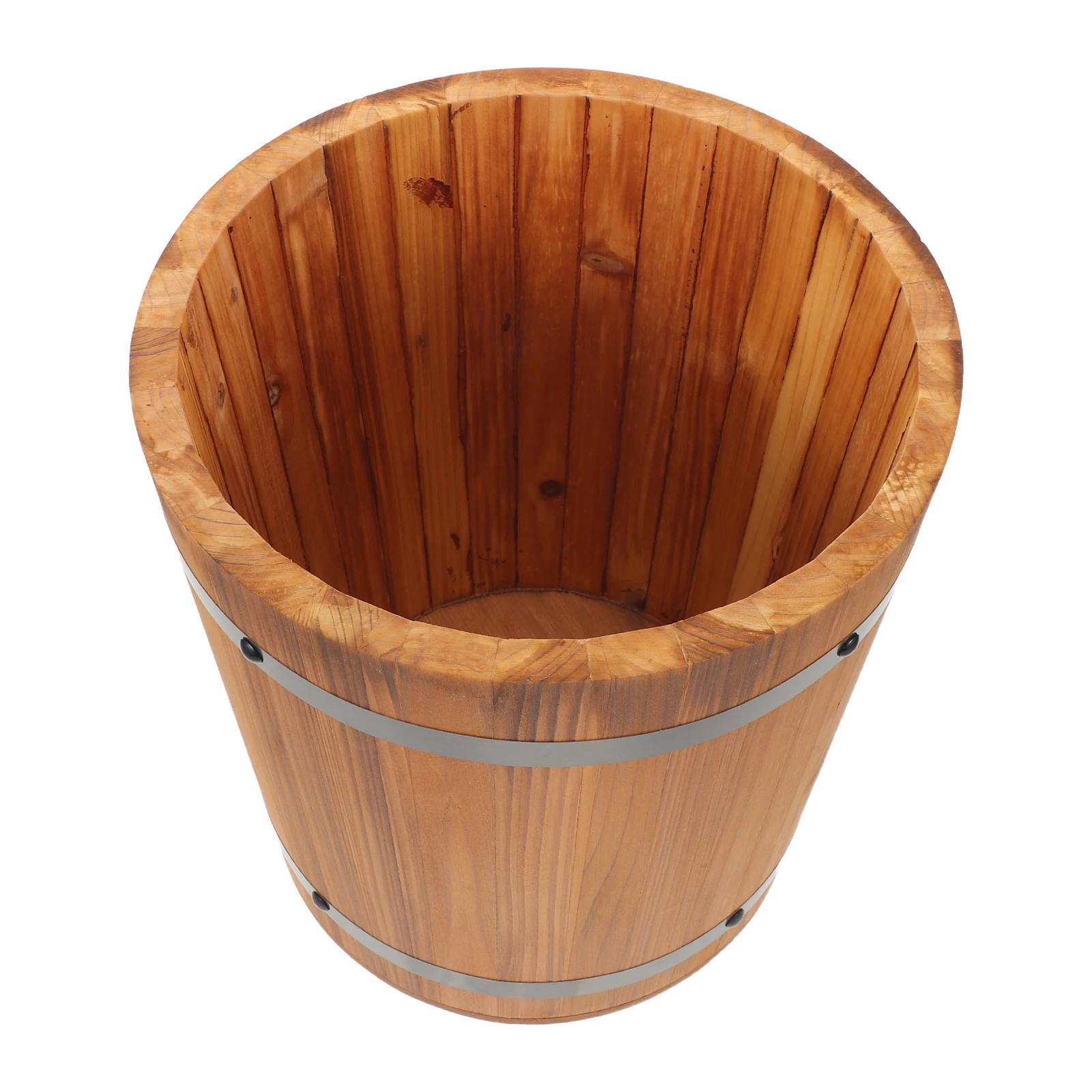 Cubo de arroz de madera, maceta para jardín, recipiente para mezclar alimentos, contenedor hermético para harina y cereales