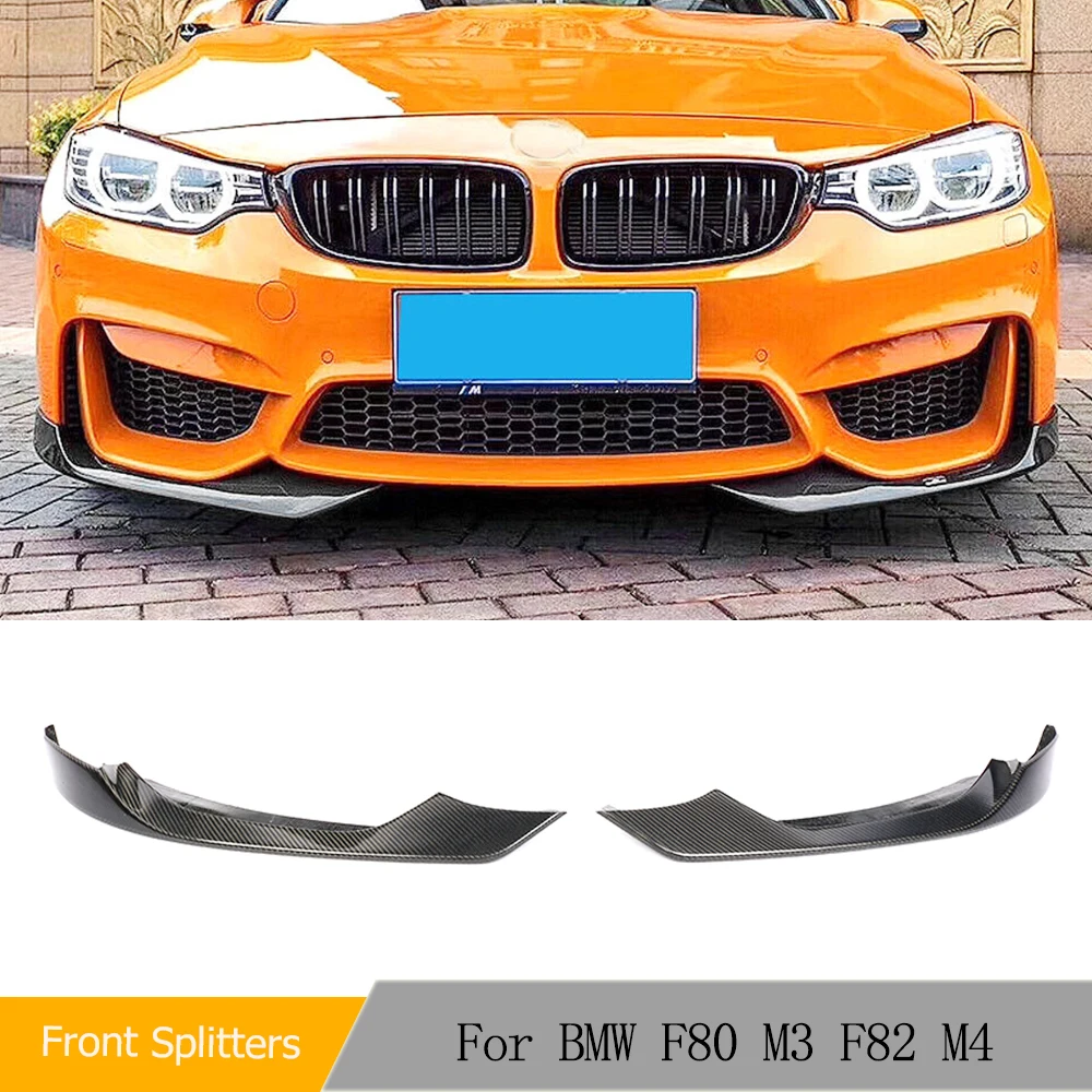 Front Bumper Lip Spoiler Splitters for BMW F80 M3 F82 F83 M4 Sedan Coupe Convertible 2014 - 2018 Winglets Carbon Fiber / FRP