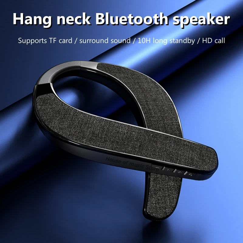 Neck U-Shape Style Sport Soundbox Hands-free Call Wireless Bluetooth Portable Speaker Wearable Speakers Support TF Card Playback