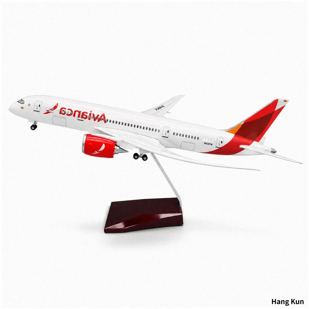 1:130 Scale Jet Aircraft Model B787 Colombia Airlines Jet 47cm Die-Cast Resin Model with Base and Landing Gear for Collecting