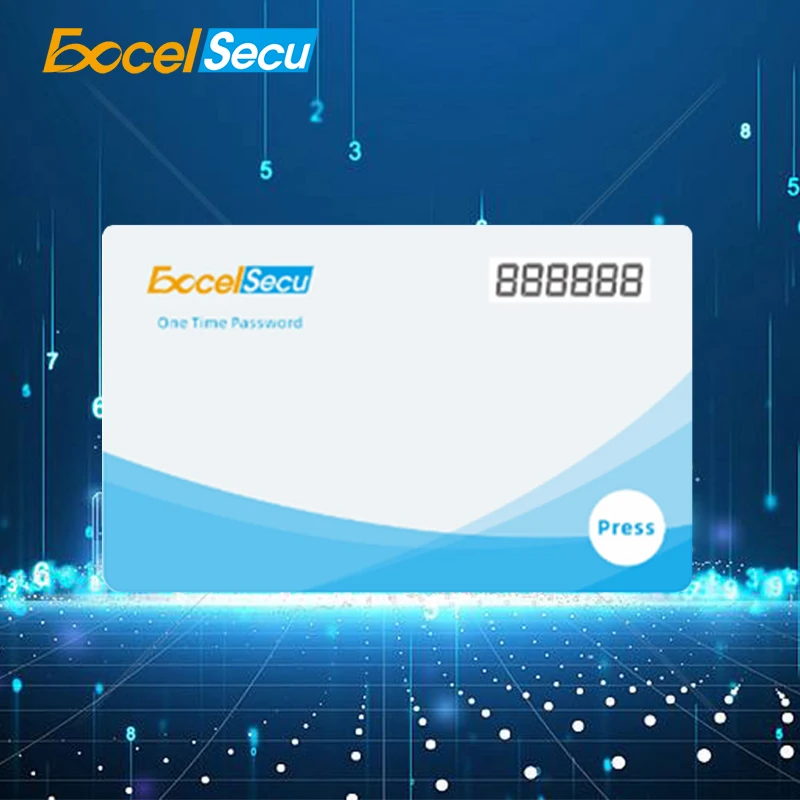 Excelsecu Password una tantum OTP E-ink Display 6 cifre TOTP profile per Smart Card di autenticazione di pagamento ad alta sicurezza