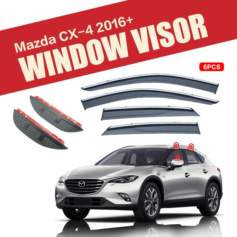 

Window Visor For Mazda CX-4 2016-Today Auto Door Visor Weathershields Window Protectors