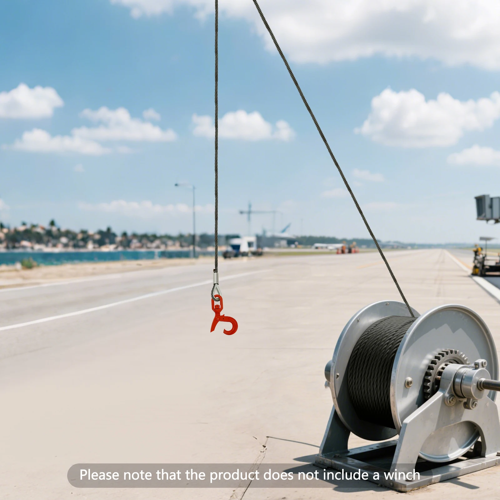 สายเคเบิลเครื่องกว้านขนาด 9/16 นิ้ว ยาว 50 ฟุต รับน้ำหนักได้ 4409.25 ปอนด์ พร้อมตะขอ สำหรับงานหนัก ใช้กับรถบรรทุก เรือ สายเคเบิลสำรองสำหรับเครื่องกว้าน ใช้ยก ลาก ลากจูง