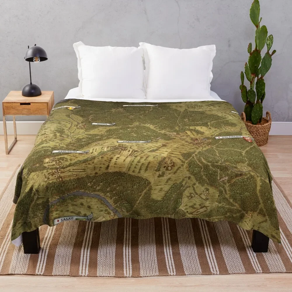 Kingdom Come Deliverance Map Throw Blanket Quilt Bed linens Decorative Sofa Blankets