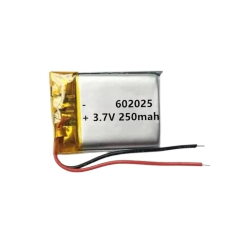 

602025 Polymer lithium battery 250mah beauty instrument, bluetooth headset, massage instrument LED lamp, desk lamp, battery