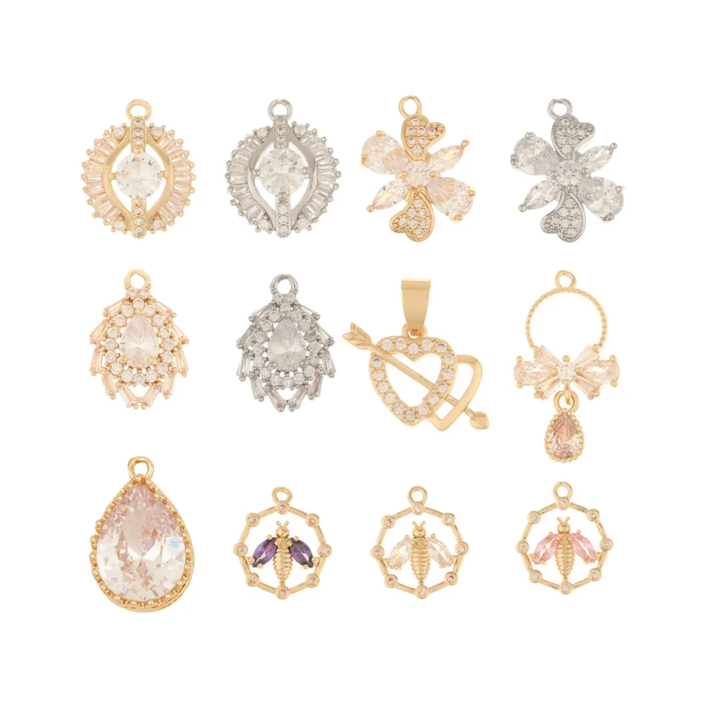 

Cordial Design 30Pcs Jewelry Accessories/CZ Charms For Necklace/Connectors/DIY Making/Hand Made/Earring Findings/Copper Pendant