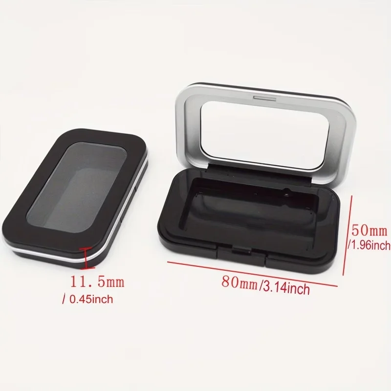 A Durable Stainless Steel Storage Box with Transparent Plastic Window, Portable Embroidery Accessory Case for Needles, Buttons