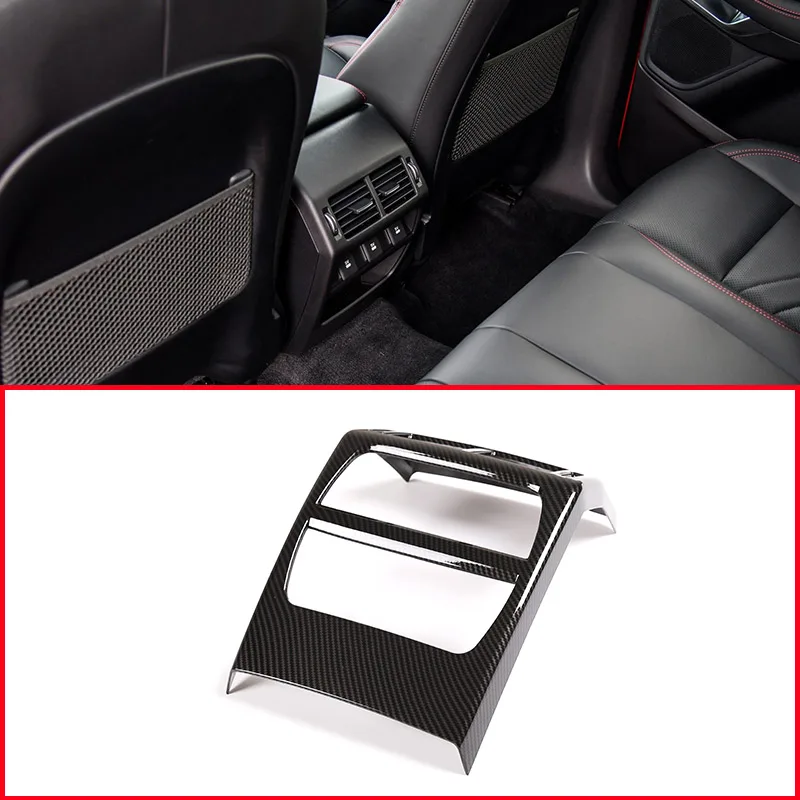 Car Rear Back Air Conditioning Vent Frame Trim Carbon Fiber ABS For Jaguar E-PACE E PACE 2018 2019 Car Accessories And Parts