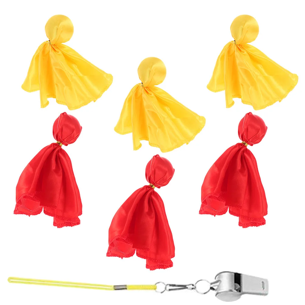 

Flag Whistle Set Penalty Football Soccer Game Referee Flags Kit Yellow