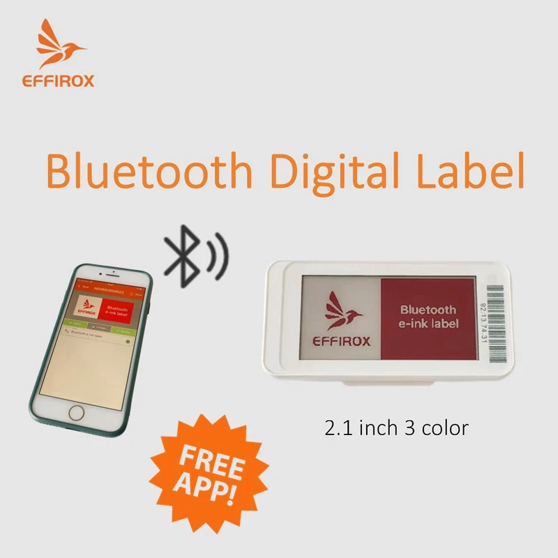 2.1 Inch Electronic Shelf Label with Bluetooth Mobile APP Controlled BLE Epaper Price Tag E Ink Screen Electronic Price Tag