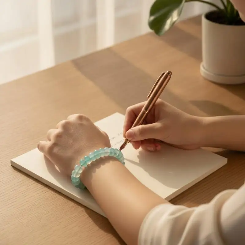 Pink Retro Anti-Anxiety Bracelet 1 Piece Bohemian Elegant Design for Graduation Gift for Students
