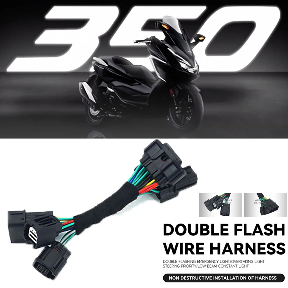 

Motorcycle Double Flash Overtaking Light Switch Special Hazard Warning Light Lossless Wire Harness For Honda NSS350 nss350