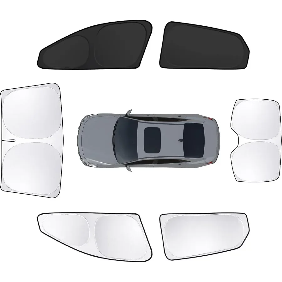 6 قطعة ظلال نافذة السيارة ل إلنترا 20212024 2025 اكسسوارات الزجاج الأمامي الجانب الخلفي كامل ظلة الشمس قناع UV حجب الخصوصية