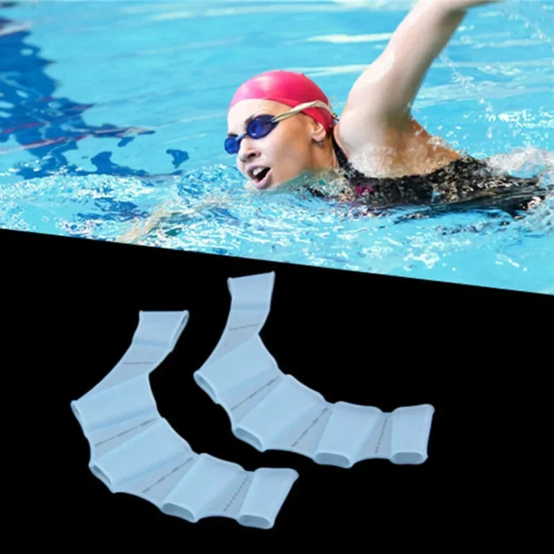 1 زوج اليد Webbed قفازات وسادة الزعانف السباحة التدريب Hot البيع الرجال النساء الاطفال الضفدع نوع سيليكون السباحة الزعانف قابل للتعديل #1