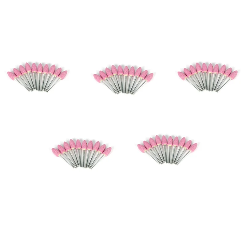 

ABUN-50 шт. абразивный камень для аксессуаров Dremel, шлифовальный камень, круглая головка для вращающихся инструментов Dremel, в форме пули, розовый