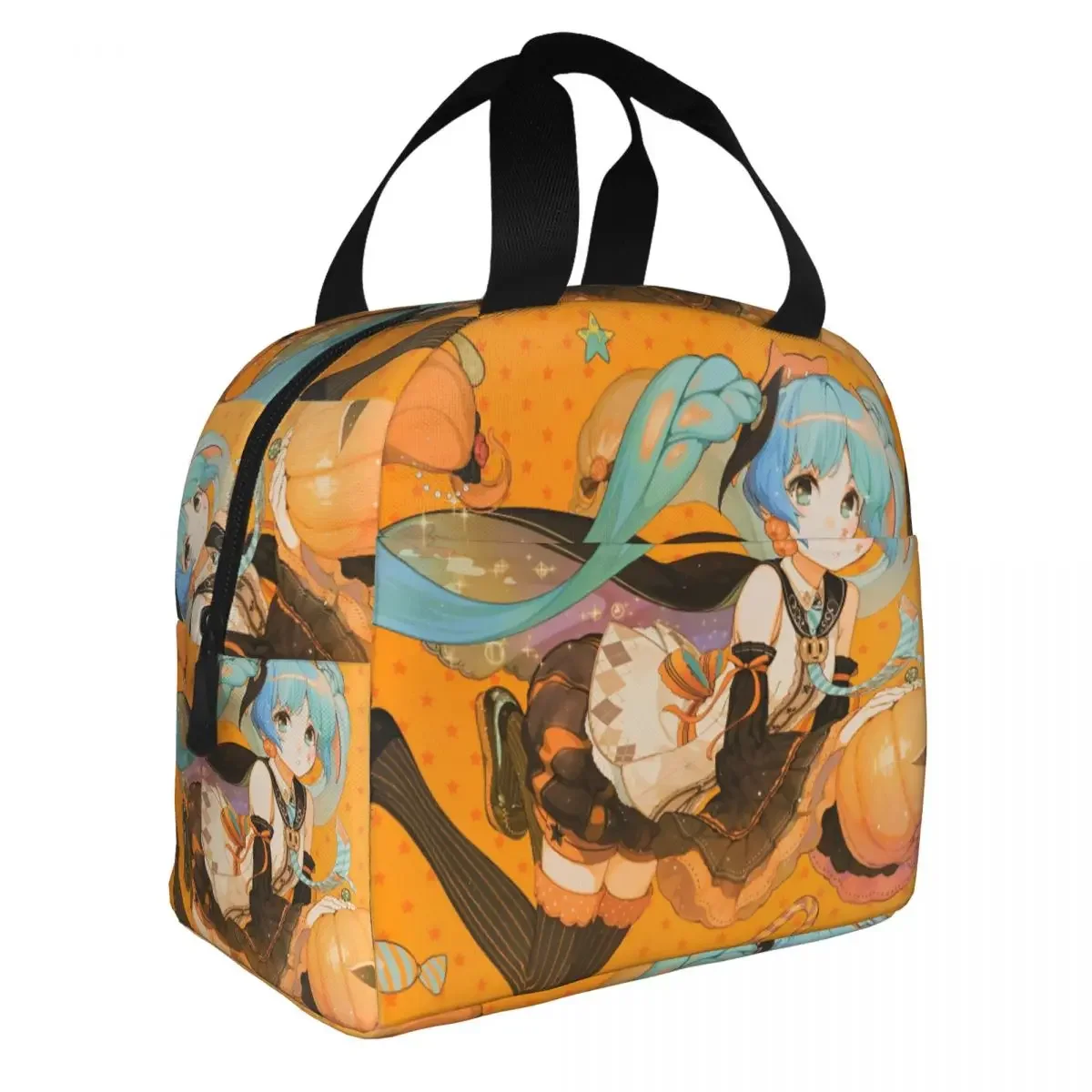 Zucche di Halloween Miku Virtual Idol Lunch Bags H-HATSUNE Lunch Container Thermal Bag Tote Lunch Box Work Picnic Food Handbags