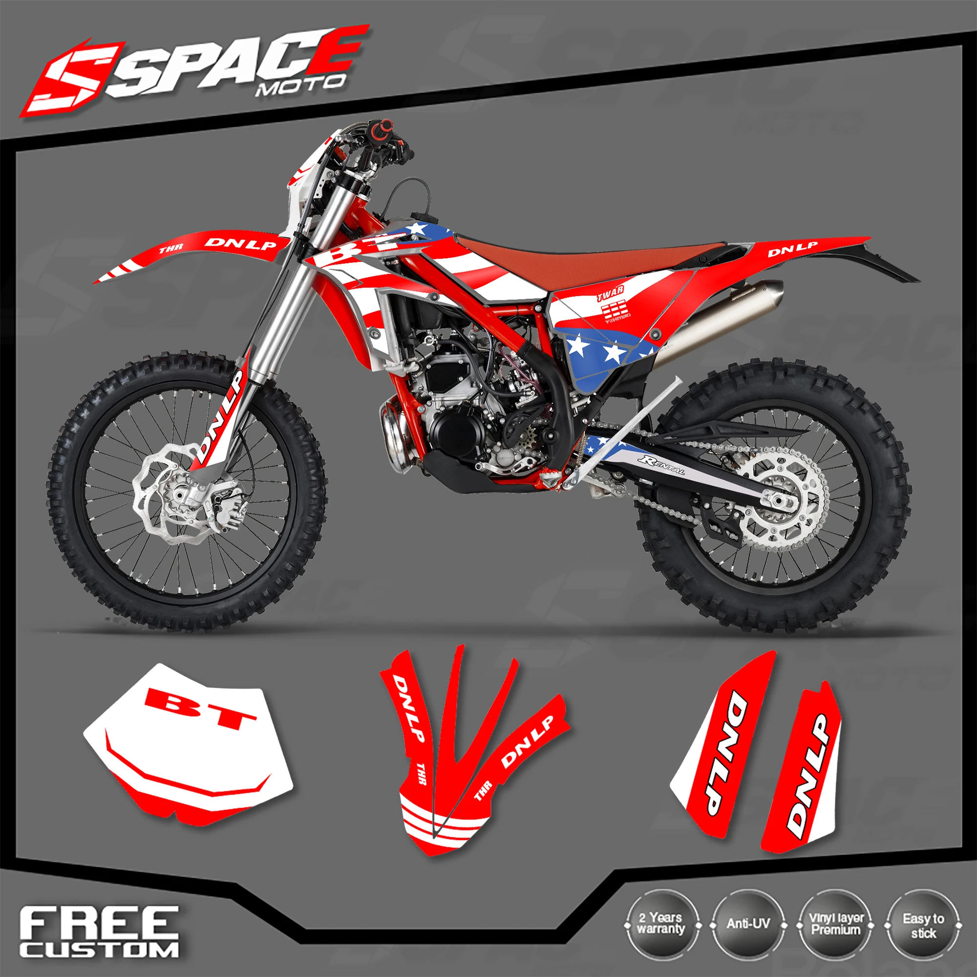 

Наклейки SPACE Custom Motorcycle Graphics Background Decal для Beta 250 300 Xtrainer 2015-2019, комплект из 10 штук для эндуро