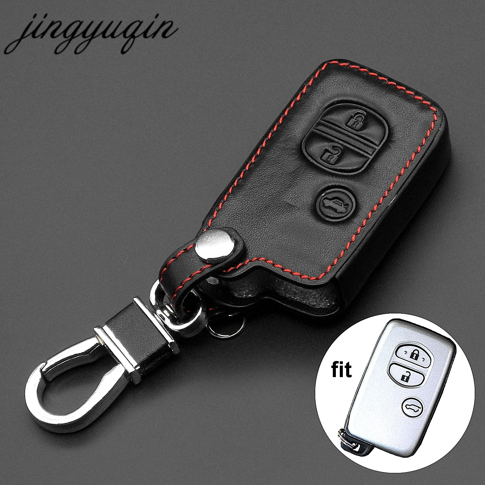 Jingyuqin Funda de cuero para llave de coche para Toyota Land Cruiser Prado 150 Camry Prius Crown para Subaru Foreste Outback XV legado