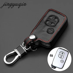 jingyuqin Leather Car Key Case Cover For Toyota Land Cruiser Prado 150 Camry Prius Crown For Subaru Foreste Outback XV legacy