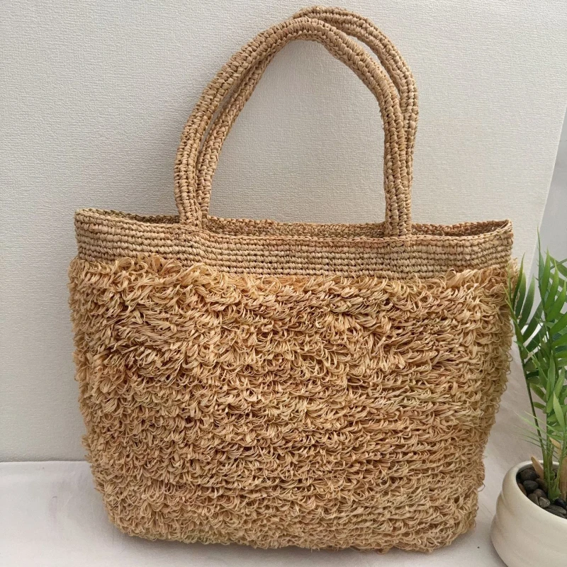 Raffia Hand-crocheted Shoulder - Crochet Bag Raffia ulasan dan harga
