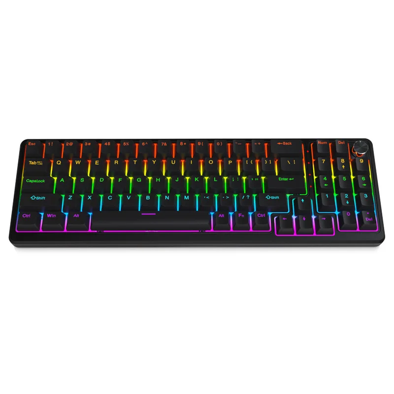 78-Key Wired Mechanical Keyboard Customizable Full Key Anti Ghosting Gaming Keyboard Type-C RGB Mixed Lighting